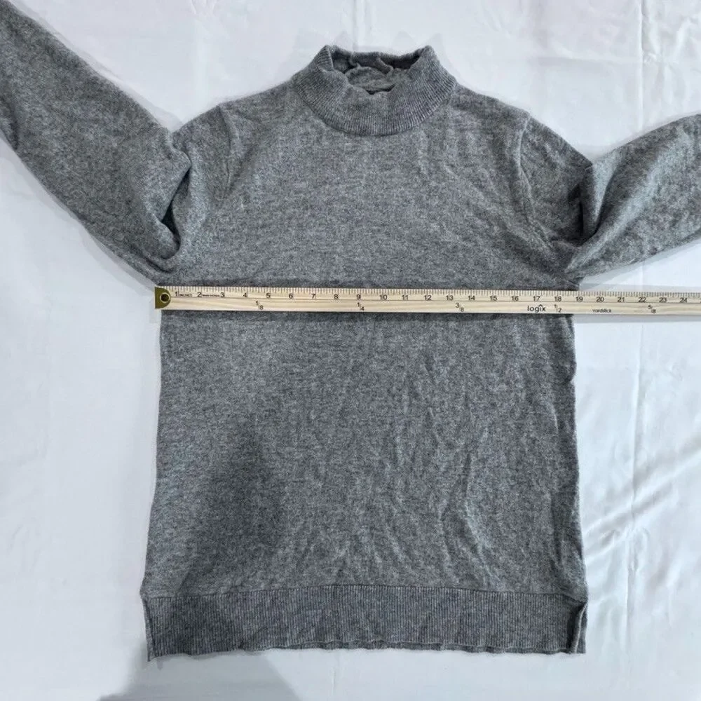 J.Crew Mens L Gray 100% Cashmere Mock Neck Sweater Ribbed Luxury Knit